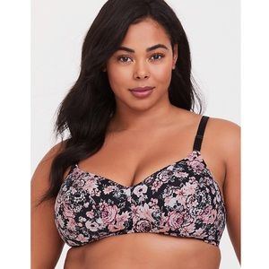 NWT! Floral/Skull Back Smoothing Wire-Free Bra 44B